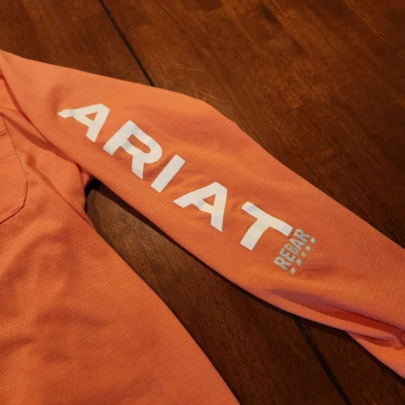 Ariat Men's Orange Long Sleeve Shirt - Picture 2 of 5